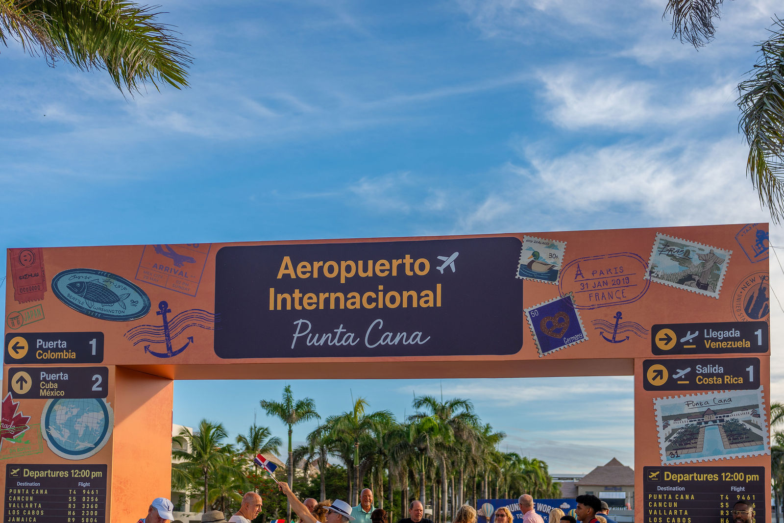 Custom Aeropuerto Internacional Punta Cana signage for the welcome party