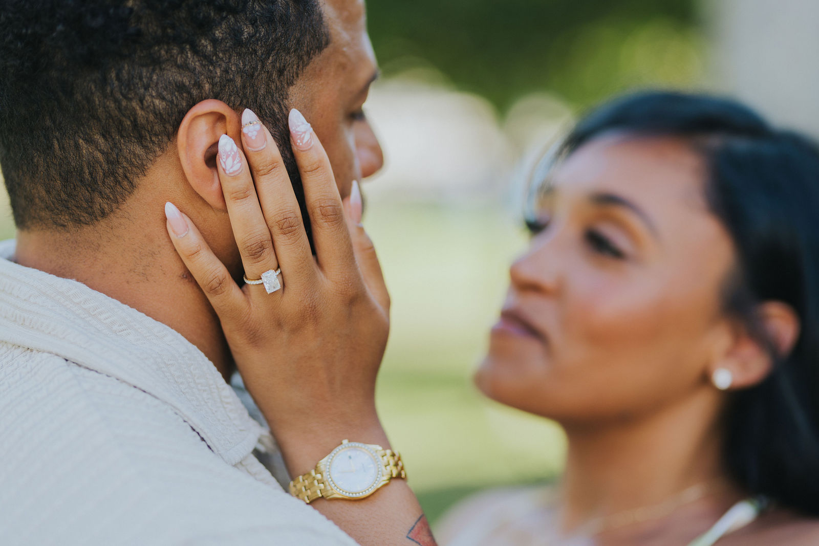 The surprise and emotional reaction the moment after the proposal