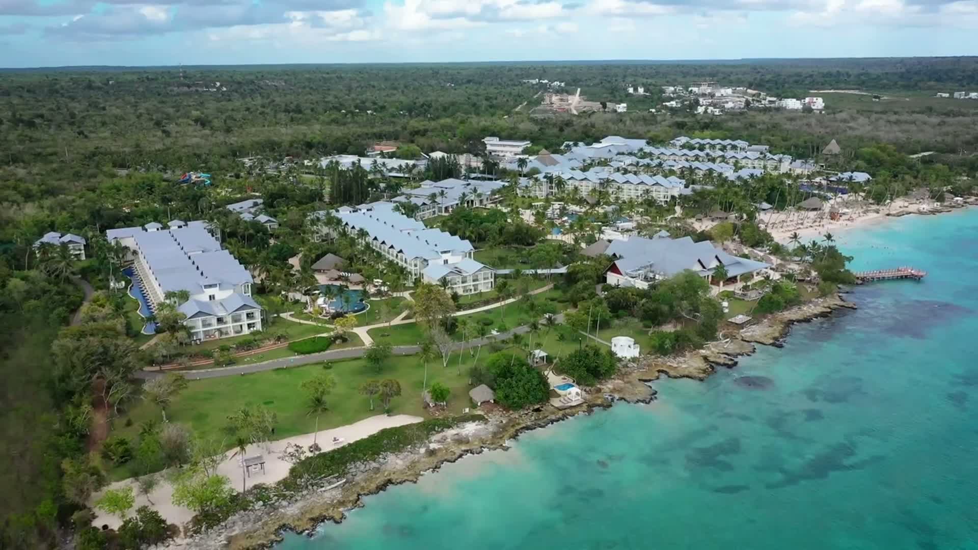 Aerial frame of the Punta Cana coastline
