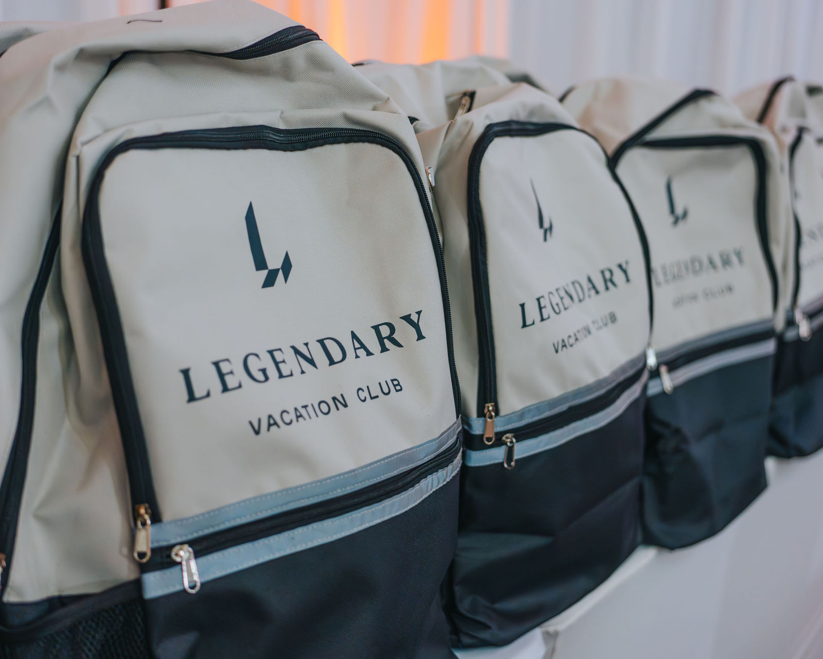 Branded welcome bags prepared for arriving delegates